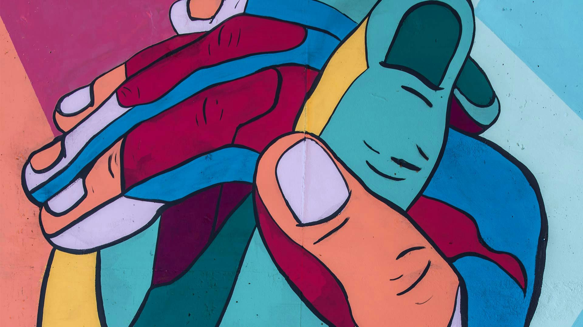 Two Illustrated Hands Holding